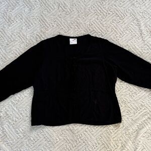Black Boxy Blouse with Mandarin Collar